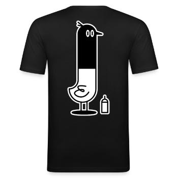 Bird Thug - Männer Slim Fit T-Shirt - Schwarz - Hinten - Nik (191cm)