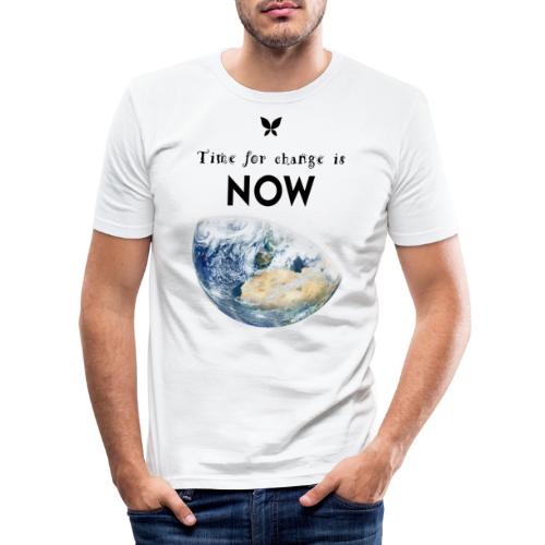 Time for change is now. (Earth Edition) - Männer Slim Fit T-Shirt