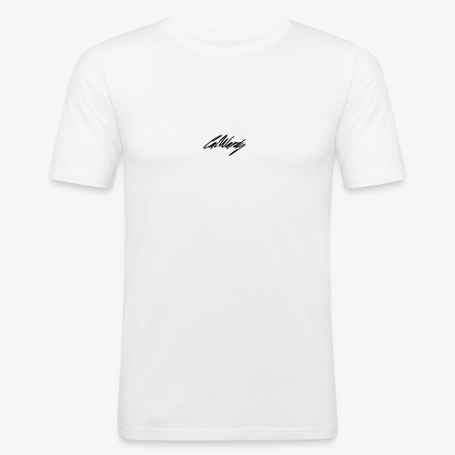 Cal Wardy Signature - White - Black Font - T-Shirt - Men's Slim Fit T-Shirt