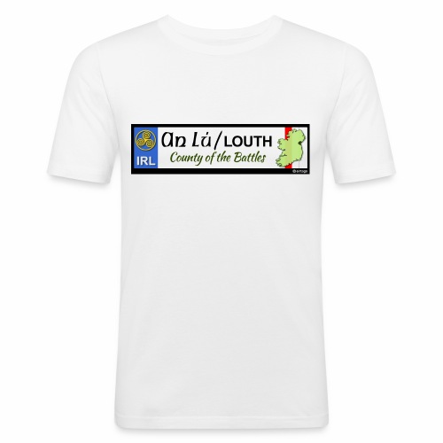CO. LOUTH, IRELAND: licence plate tag style decal - Men's Slim Fit T-Shirt