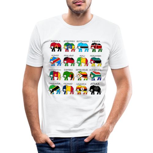 ELEFANTEN AFRIKAS mit Flaggen - Männer Slim Fit T-Shirt