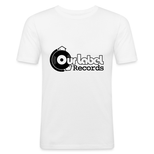 OurLabelRecords black outlines - Men's Slim Fit T-Shirt