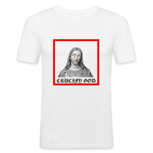 Crucify God | Sad Jesus - Miesten tyköistuva t-paita
