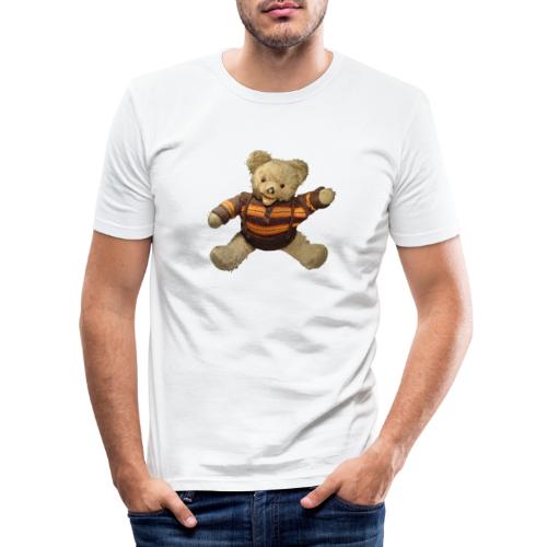 Teddybär - orange braun - Retro Vintage - Bär - Männer Slim Fit T-Shirt