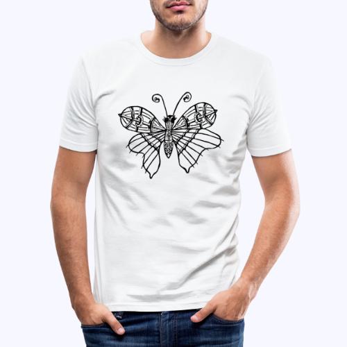 Schmetterling schwarz - Männer Slim Fit T-Shirt