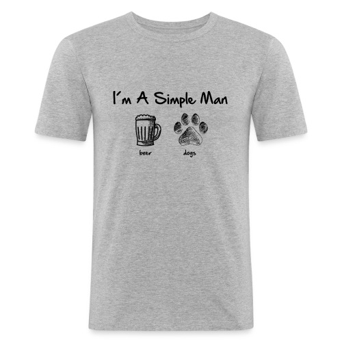Vorschau: simple man dogs beer - Männer Slim Fit T-Shirt