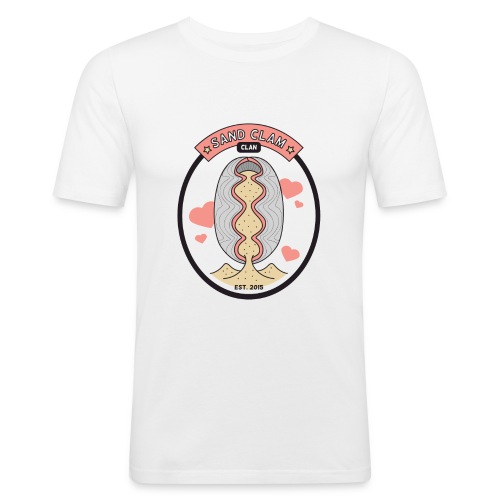 Sand Clam Clan -logokassi - Miesten tyköistuva t-paita