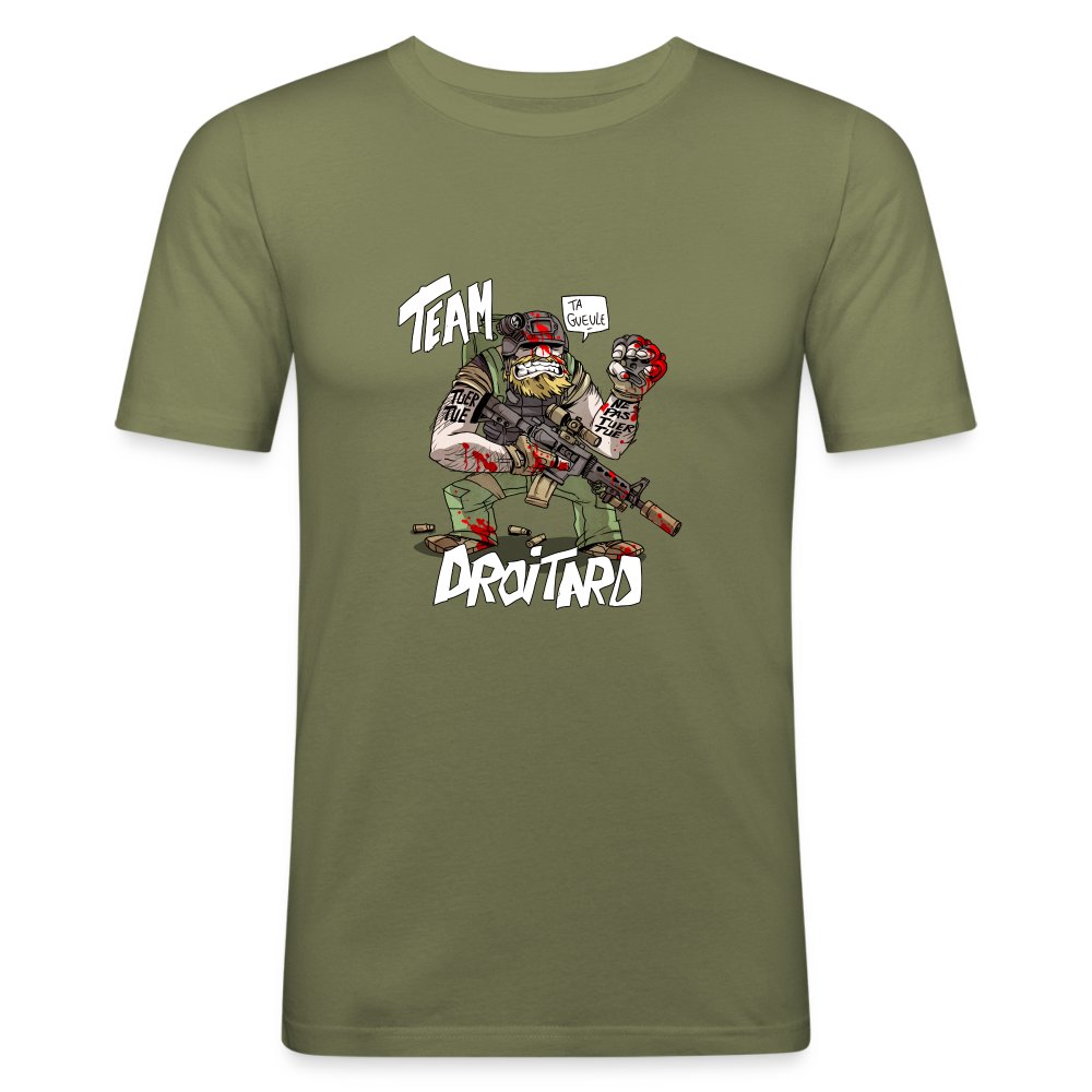 TEAM DROITARD - T-shirt près du corps Homme vert kaki