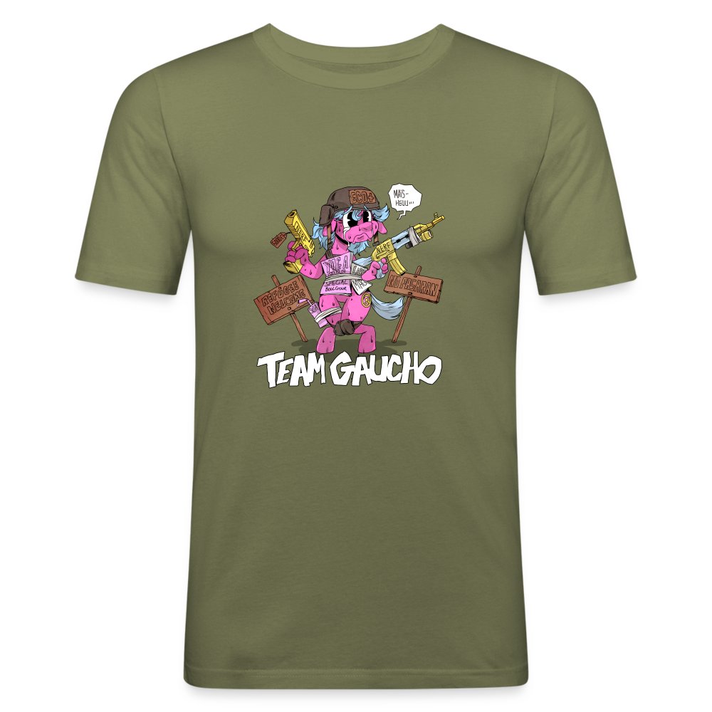 Team gaucho - T-shirt près du corps Homme vert kaki