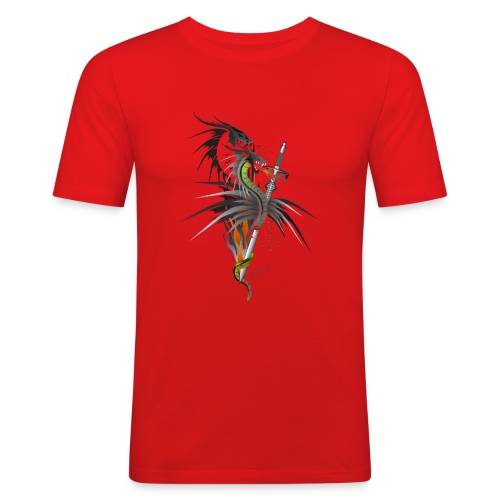 Dragon Sword - Drachenkampf - Männer Slim Fit T-Shirt