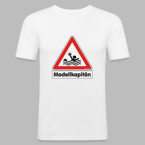 Warnschild Modellkapitän - Männer Slim Fit T-Shirt