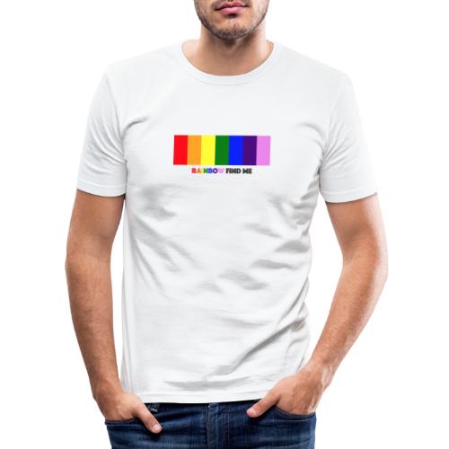 Rainbow Find Me - Colour Strip - Men's Slim Fit T-Shirt