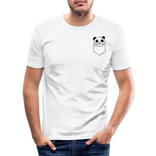 Pocket panda - Mannen slim fit T-shirt