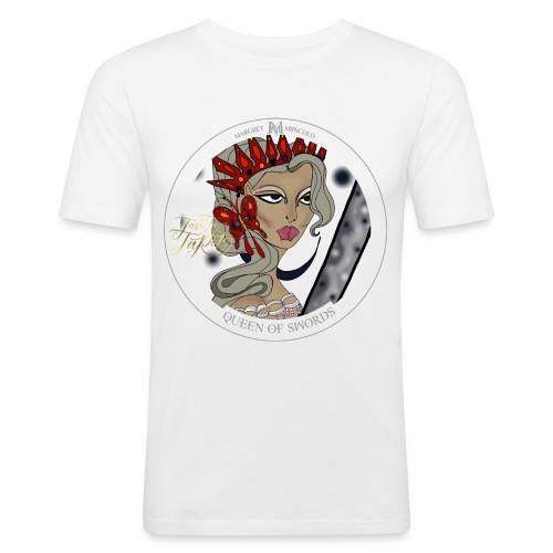 Queen of Swords Königin der Schwerter Tarot Karte - Männer Slim Fit T-Shirt