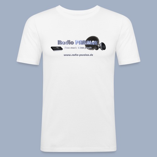 Radio PARALAX Facebook-Logo mit Webadresse - Männer Slim Fit T-Shirt