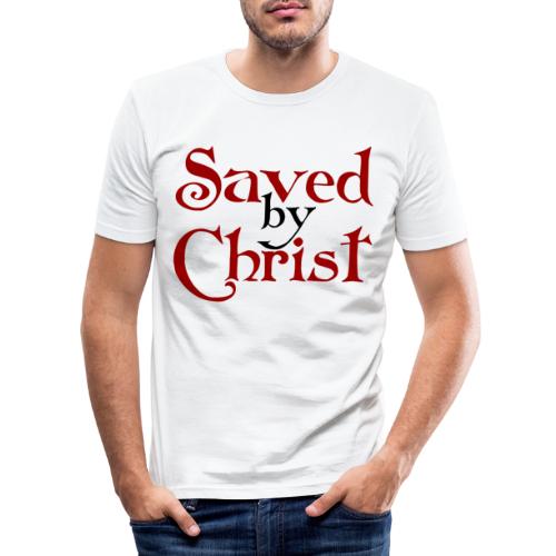 Saved by Christ - Männer Slim Fit T-Shirt
