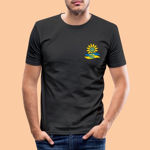 Peace sign in the flower and strength for Ukraine - Men's Slim Fit T-Shirt