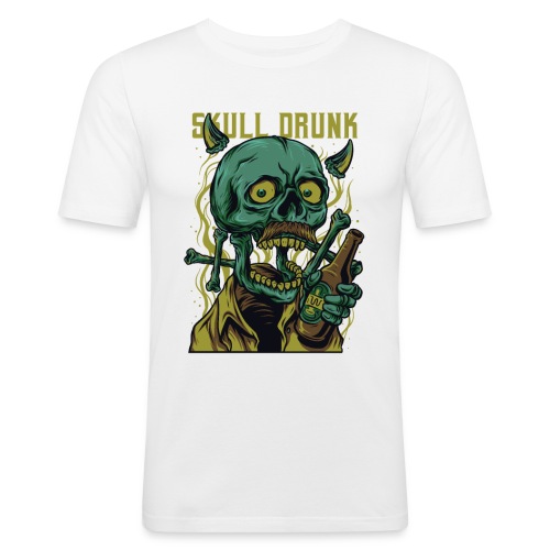 drunk skull - Obcisła koszulka męska