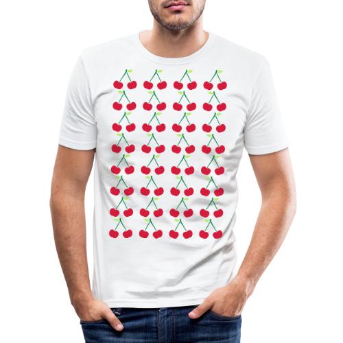 Little Cherries Stencil Pattern - Männer Slim Fit T-Shirt