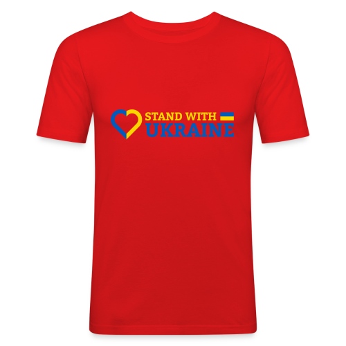 Stand With Ukraine Support Solidarität Herz Flagge - Männer Slim Fit T-Shirt