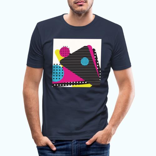 Abstract vintage shapes pink - Men's Slim Fit T-Shirt