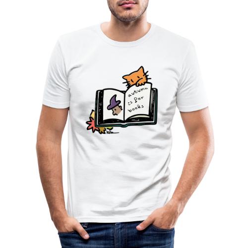 L'automne, c'est pour les livres ! - T-shirt près du corps Homme