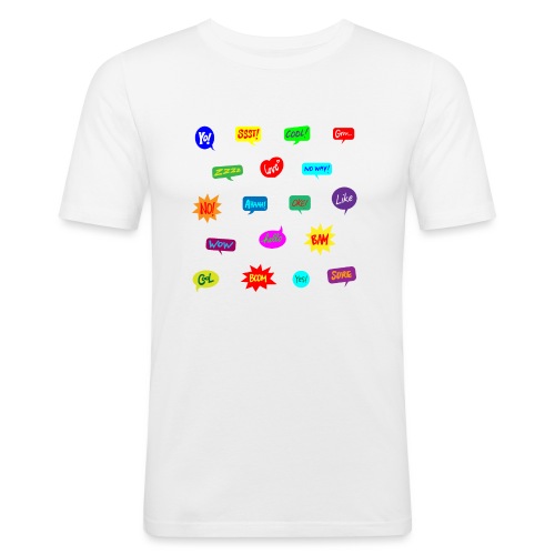 Tekstballoons in kleur - Mannen slim fit T-shirt