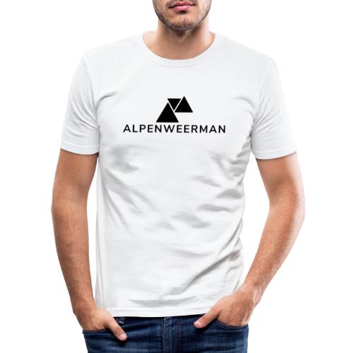 logo alpenweerman zwart - Mannen slim fit T-shirt