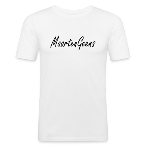 MaartenGeens Zwart - Mannen slim fit T-shirt