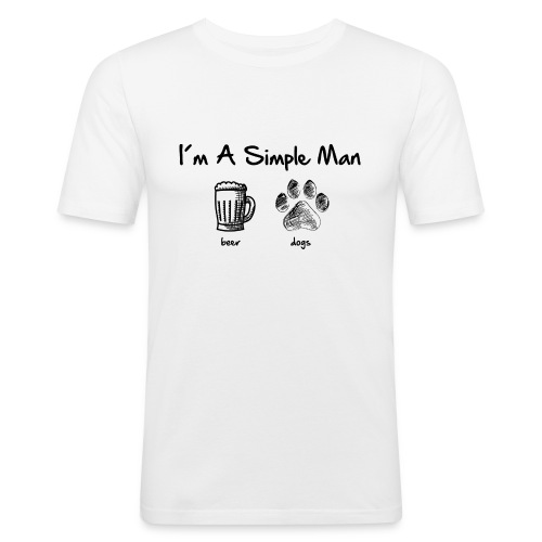 Vorschau: simple man dogs beer - Männer Slim Fit T-Shirt