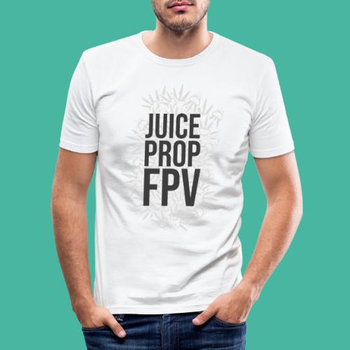 JuicePropFPV LOGO Pile Text Only - Männer Slim Fit T-Shirt