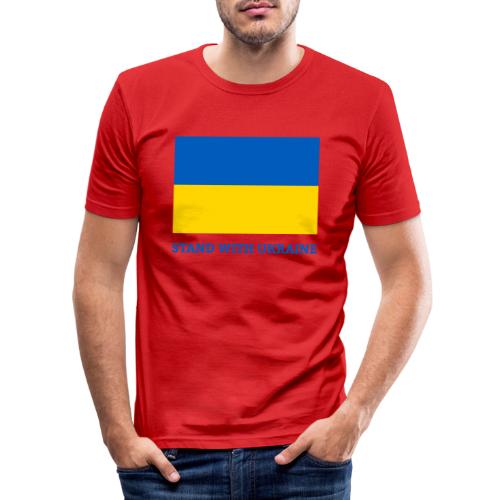 Stand with Ukraine Flagge Support & Solidarität - Männer Slim Fit T-Shirt