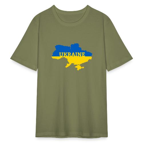 Ukraine Karte Blau Gelb Support & Solidarität - Männer Slim Fit T-Shirt