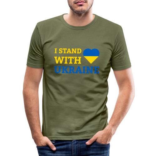 I stand with Ukraine Herz Solidarität & Support - Männer Slim Fit T-Shirt