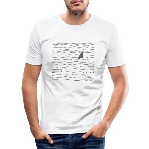 Windsurfer & Shark (black) - Men's Slim Fit T-Shirt