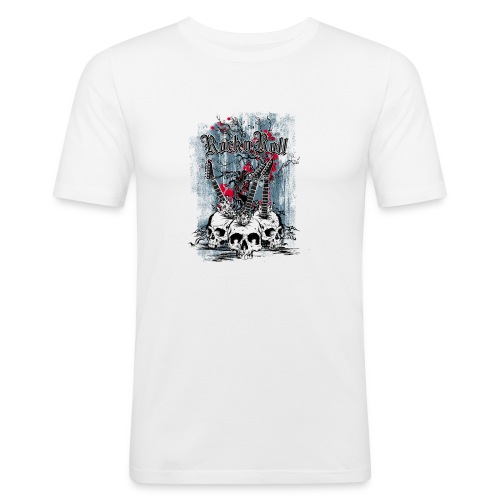rock n roll skulls - Mannen slim fit T-shirt
