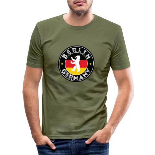 00110 Berlín oso bandera Alemania - Camiseta ajustada hombre
