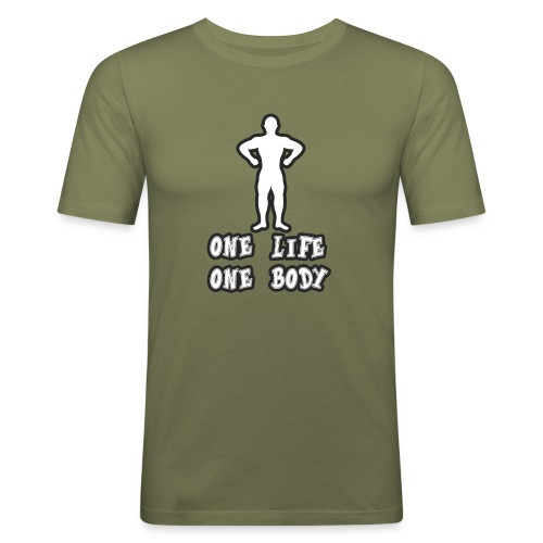 One Life One Body - Miesten tyköistuva t-paita