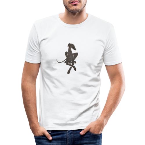 Liegender Windhund dunkelgrau - Männer Slim Fit T-Shirt
