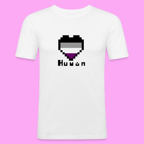 Pride heart asexual - Miesten tyköistuva t-paita