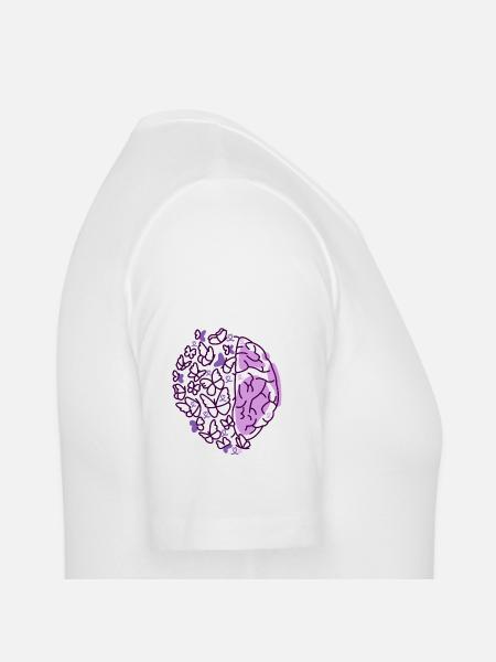 Brain Butterflies Purple Epilepsy Awareness - Men's Slim Fit T-Shirt - white