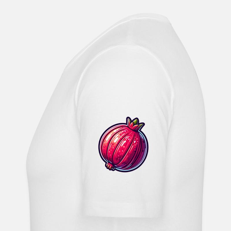 Lebendige hyperrealistische Granatapfel-Illustration - Männer Slim Fit T-Shirt - Weiß