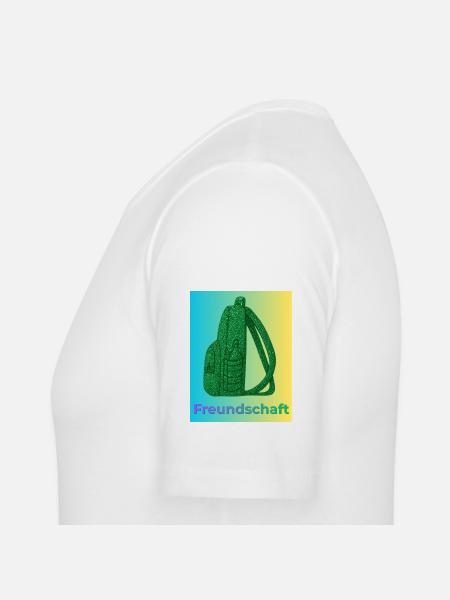 Freundschaft Glitzer Rucksack grün - Männer Slim Fit T-Shirt - Weiß