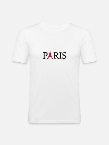 Paris - Männer Slim Fit T-Shirt - Weiß