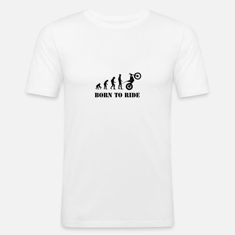 Trial Evolution Né pour rouler - T-shirt près du corps Homme - blanc
