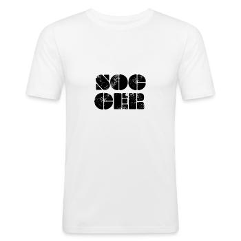 I love soccer - Männer Slim Fit T-Shirt - Weiß - Vorne - Nik (191cm)