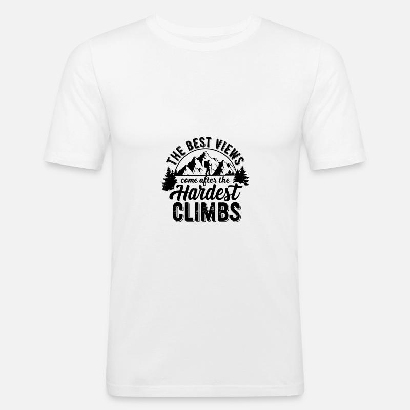 Fahrradfahrer Evolution MTB Abenteuer Rider - Männer Slim Fit T-Shirt - Weiß