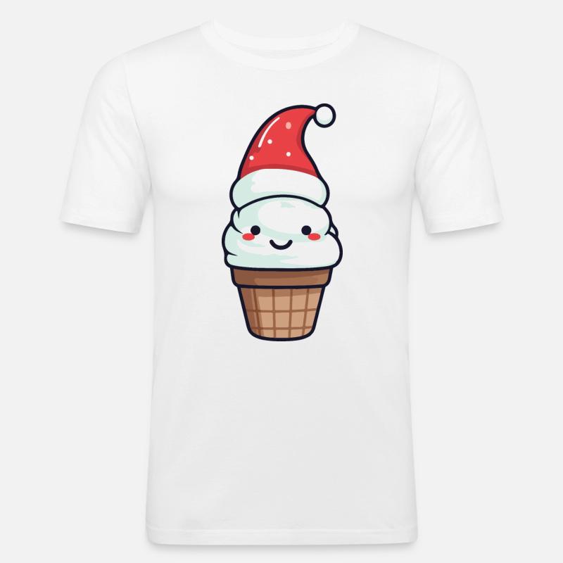 Eis Weihnachten Lecker - Männer Slim Fit T-Shirt - Weiß