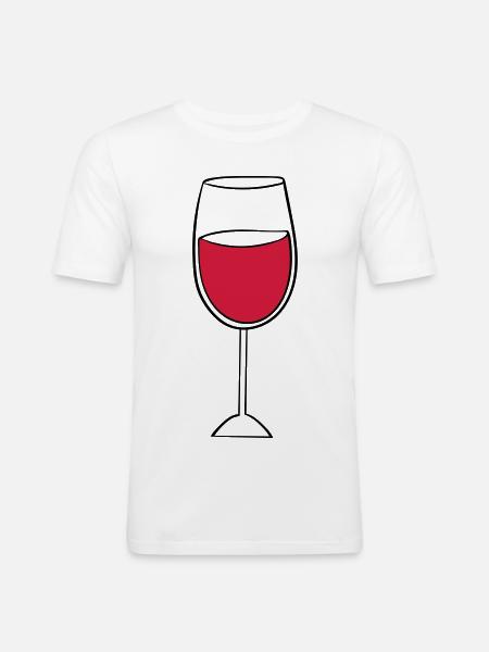 wine glass - Men's Slim Fit T-Shirt - white