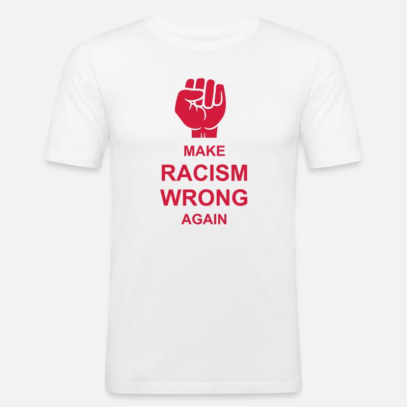 make racism wrong again - Männer Slim Fit T-Shirt - Weiß